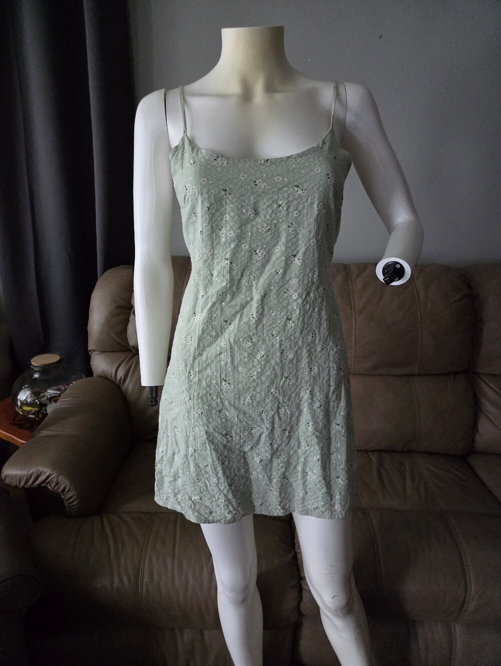 Sage Green Princess Polly Size 10 Mini Dress With Tie